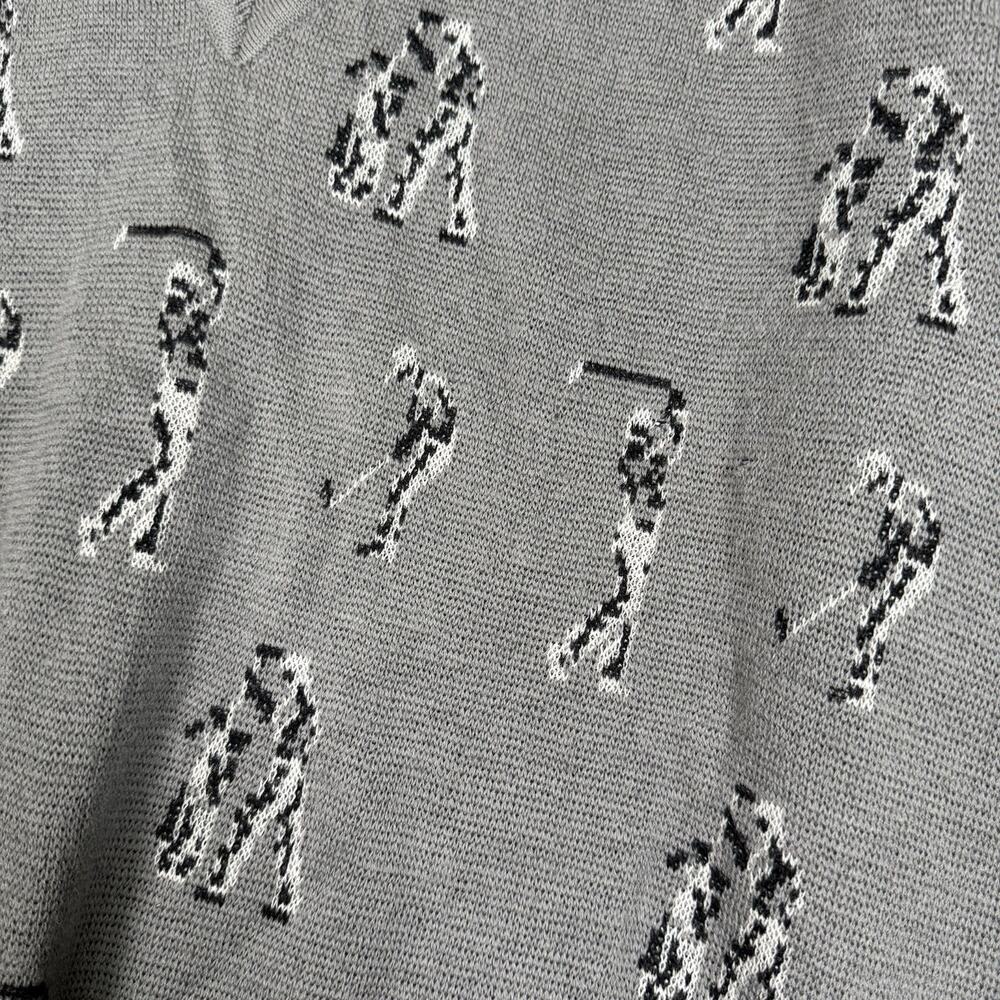 VTG Lacoste International Tour Golf AOP V-Neck Sweater 100% Wool Men’s Size XL - Picture 2 of 6